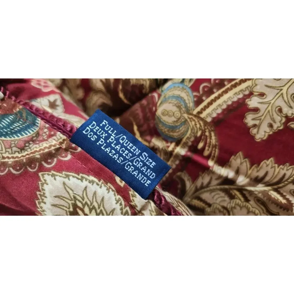 Ralph Lauren Jardiniere Red Sateen Comforter Full/Queen